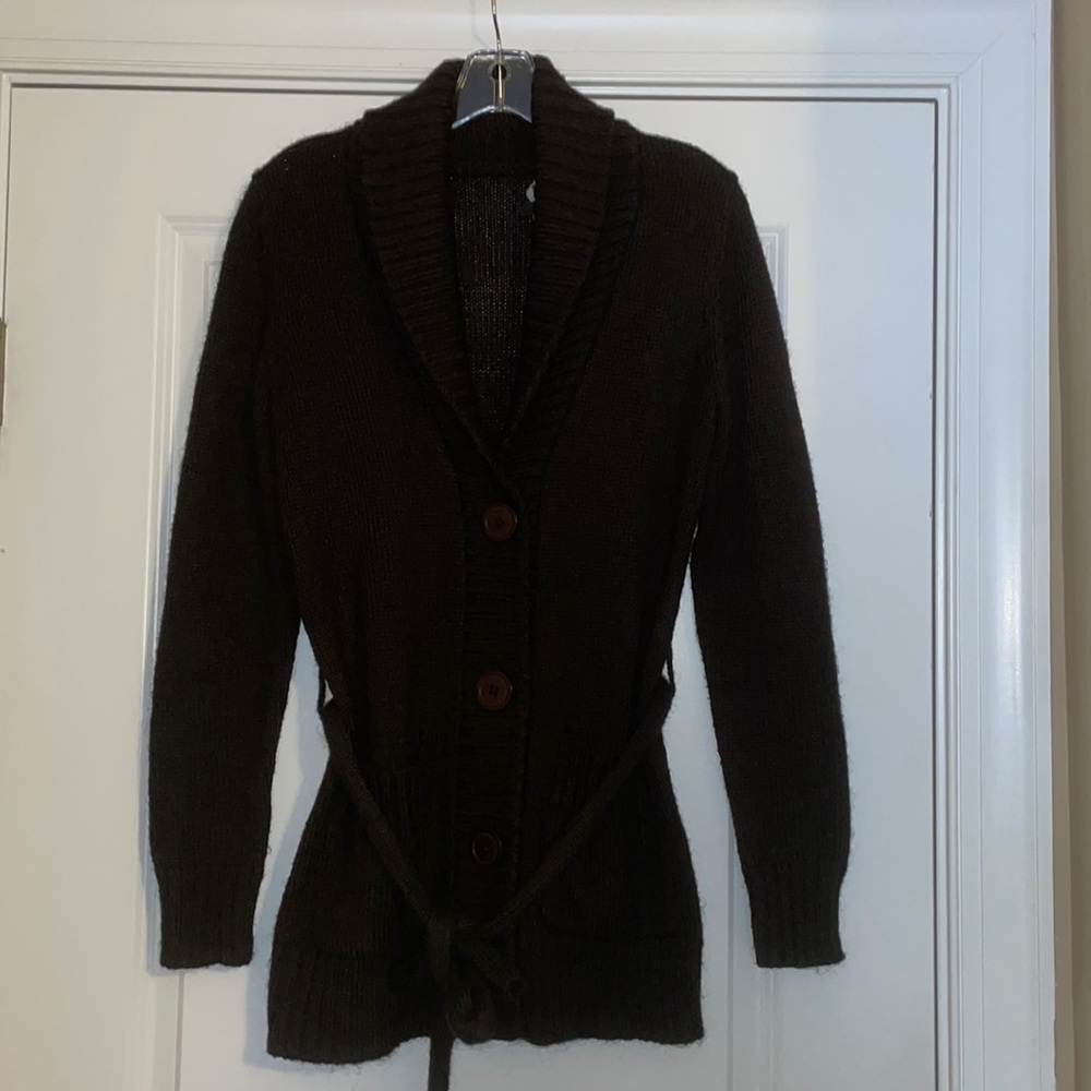 AK Anne Klein Chunky Shawl Collar Cardigan
